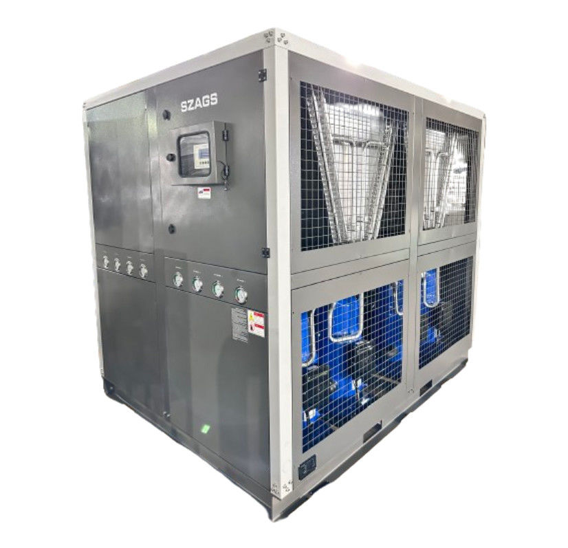 عرضه کارخانه 60HP خنک کننده آب صنعتی خنک کننده آب صنعتی 60 تن نوع گلیکول با چهار کمپرسور رول