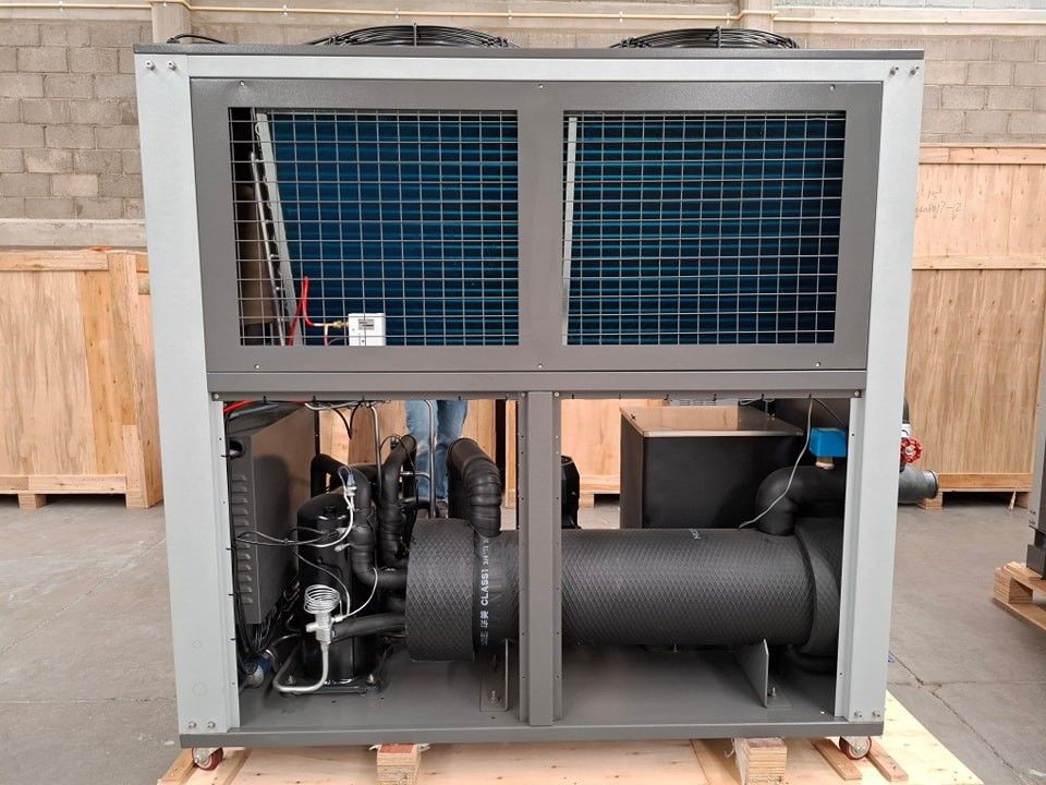 5HP خنک کننده آب صنعتی پردازش پلاستیک 5RT خنک کننده هوا خنک کننده برای خنک کننده شیمیایی داروسازی کانسره لوله مس