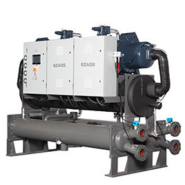 چیلر اسکروی خنک‌شونده با آب AGS-100WSH 100HP برای اکستروژن پلاستیک و فرآوری قالب با کمپرسور اسکروی نیمه‌بسته